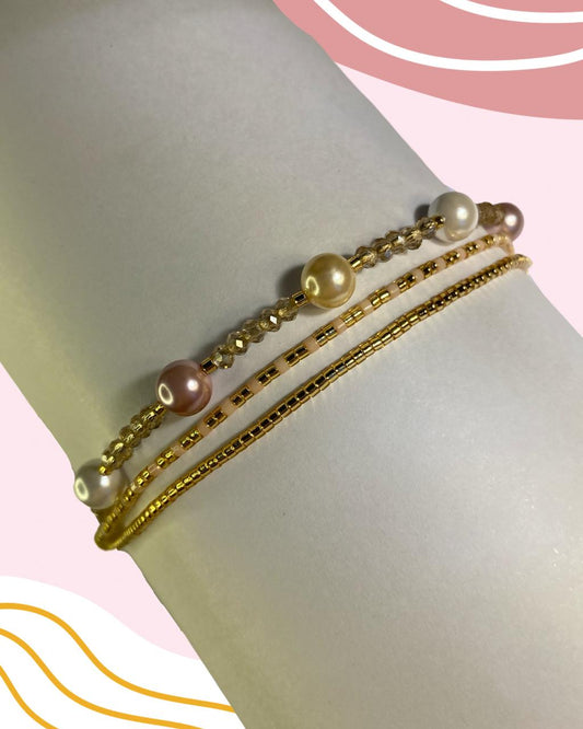 Pulsera Tejida Perlas Del Atlantico